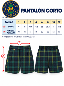 Bermuda uniforme cuadros